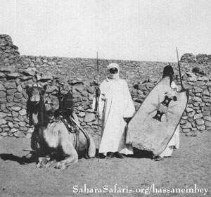 Tuaregs in Kufra: Photo by Ahmed Bey Hassanein on 1923